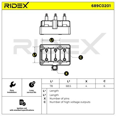 Ignition Coil RIDEX 689C0201 689C0201 - photo 7