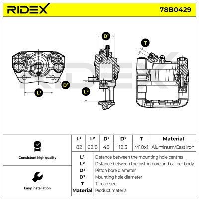 Brake Caliper RIDEX 78B0429 78B0429 - photo 7