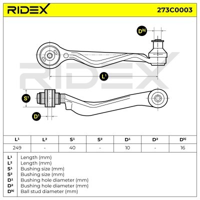 Control Arm RIDEX 273C0003 273C0003 - photo 10