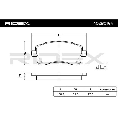 Brake Pads Set RIDEX 402B0164 402B0164 - photo 3