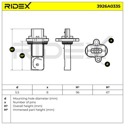 Air Mass Sensor RIDEX 3926A0335 3926A0335 - photo 6