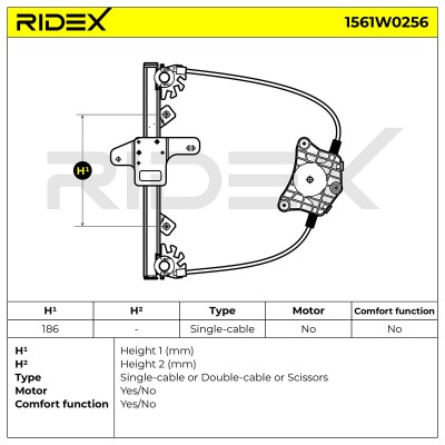Window Regulator RIDEX 1561W0256 1561W0256 - photo 4