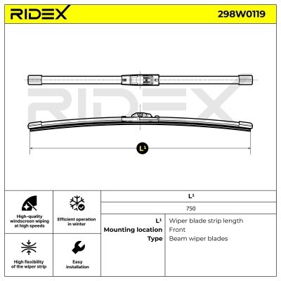 Wiper Blade RIDEX 298W0119 298W0119 - photo 6