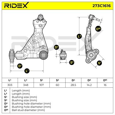 Control Arm RIDEX 273C1616 273C1616 - photo 6