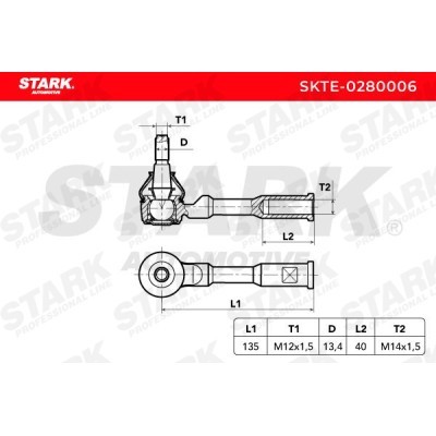 Tie Rod End Stark SKTE-0280006 SKTE-0280006 - photo 6