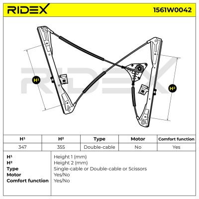 Window Regulator RIDEX 1561W0042 1561W0042 - photo 7
