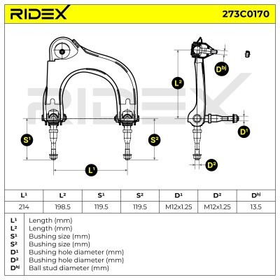 Control Arm RIDEX 273C0170 273C0170 - photo 7