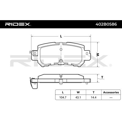 Brake Pads Set RIDEX 402B0586 402B0586 - photo 3