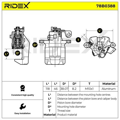 Brake Caliper RIDEX 78B0388 78B0388 - photo 6