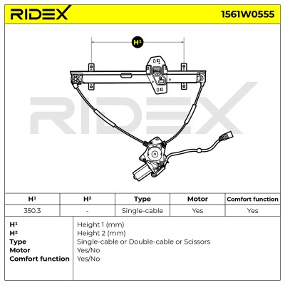 Window Regulator RIDEX 1561W0555 1561W0555 - photo 6