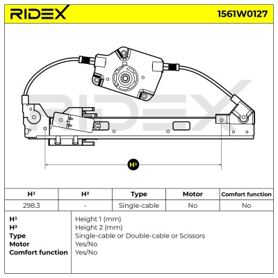Window Regulator RIDEX 1561W0127 1561W0127 - photo 8