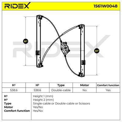 Window Regulator RIDEX 1561W0048 1561W0048 - photo 6