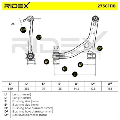 Control Arm RIDEX 273C1118 273C1118 - photo 5