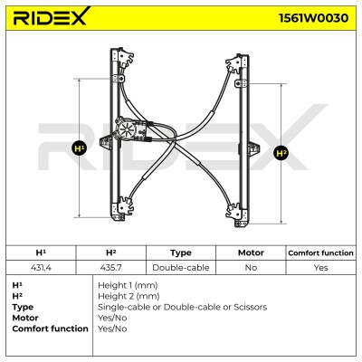 Window Regulator RIDEX 1561W0030 1561W0030 - photo 6