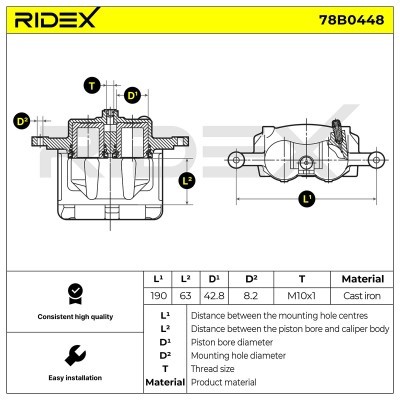 Brake Caliper RIDEX 78B0448 78B0448 - photo 4