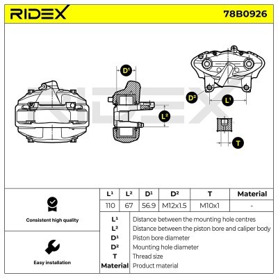 Brake Caliper RIDEX 78B0926 78B0926 - photo 6