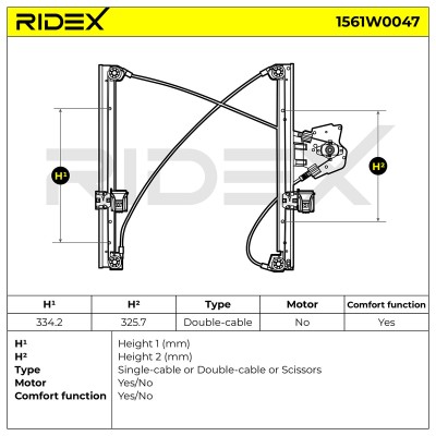 Window Regulator RIDEX 1561W0047 1561W0047 - photo 8
