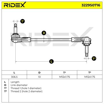 Stabilizer Link RIDEX 3229S0716 3229S0716 - photo 6