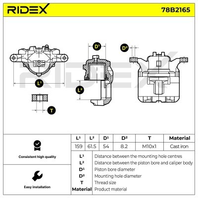 Brake Caliper RIDEX 78B2165 78B2165 - photo 6