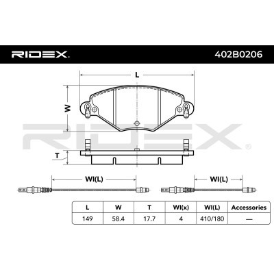 Brake Pads Set RIDEX 402B0206 402B0206 - photo 3