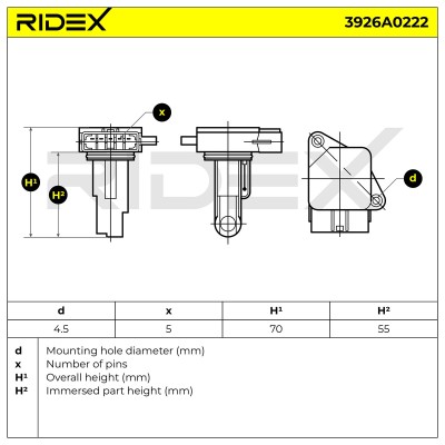 Air Mass Sensor RIDEX 3926A0222 3926A0222 - photo 6