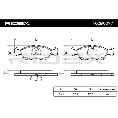 Brake Pads Set RIDEX 402B0077 402B0077 - photo 3