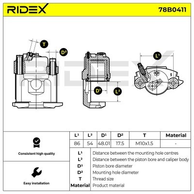 Brake Caliper RIDEX 78B0411 78B0411 - photo 4