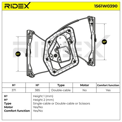 Window Regulator RIDEX 1561W0390 1561W0390 - photo 6