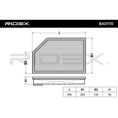 Air Filter RIDEX 8A0170 8A0170 - photo 6
