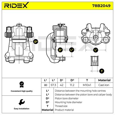 Brake Caliper RIDEX 78B2049 78B2049 - photo 5