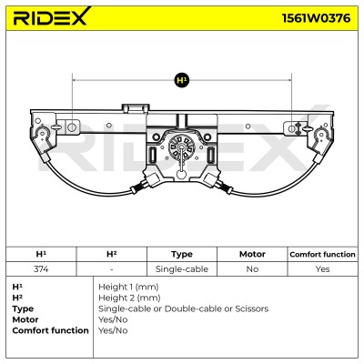 Window Regulator RIDEX 1561W0376 1561W0376 - photo 7
