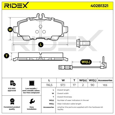 Brake Pads Set RIDEX 402B1321 402B1321 - photo 6