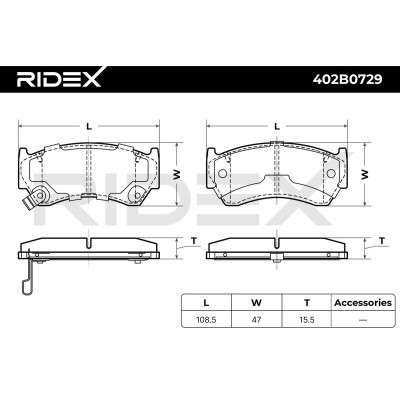 Brake Pads Set RIDEX 402B0729 402B0729 - photo 8