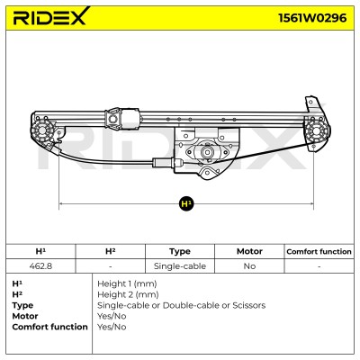 Window Regulator RIDEX 1561W0296 1561W0296 - photo 5