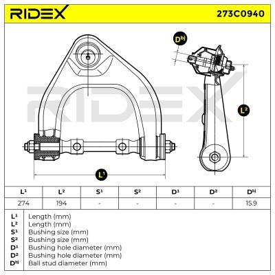 Control Arm RIDEX 273C0940 273C0940 - photo 7
