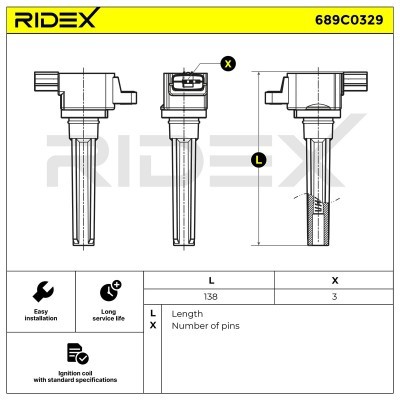 Ignition Coil RIDEX 689C0329 689C0329 - photo 2
