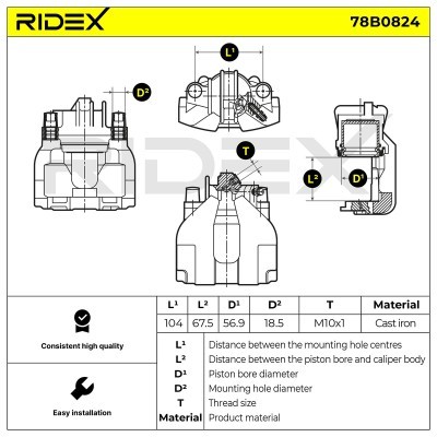 Brake Caliper RIDEX 78B0824 78B0824 - photo 5