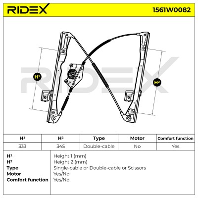 Window Regulator RIDEX 1561W0082 1561W0082 - photo 6