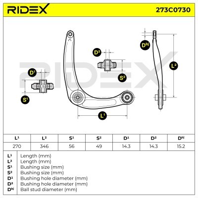 Control Arm RIDEX 273C0730 273C0730 - photo 4