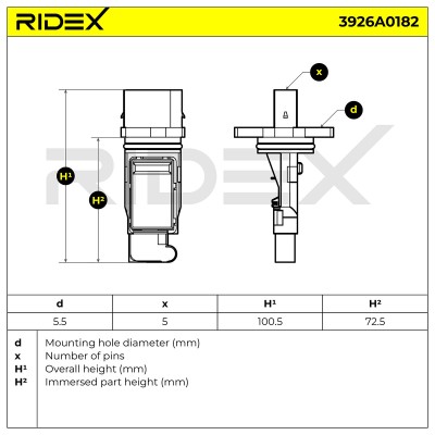 Air Mass Sensor RIDEX 3926A0182 3926A0182 - photo 6
