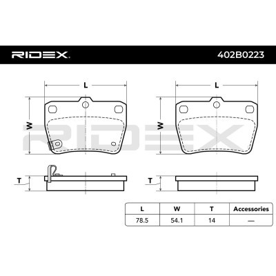 Brake Pads Set RIDEX 402B0223 402B0223 - photo 3
