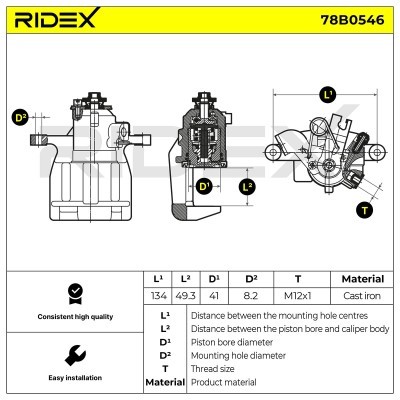 Brake Caliper RIDEX 78B0546 78B0546 - photo 6