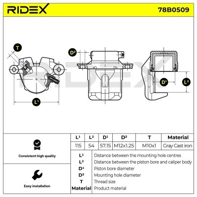 Brake Caliper RIDEX 78B0509 78B0509 - photo 5