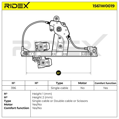 Window Regulator RIDEX 1561W0019 1561W0019 - photo 6