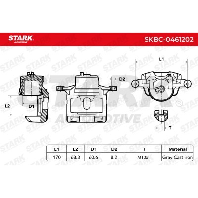 Brake Caliper Stark SKBC-0461202 SKBC-0461202 - photo 3