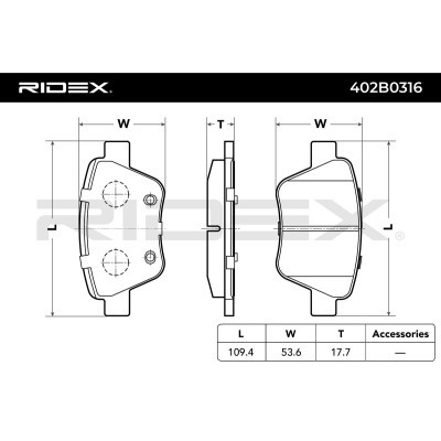Brake Pads Set RIDEX 402B0316 402B0316 - photo 5