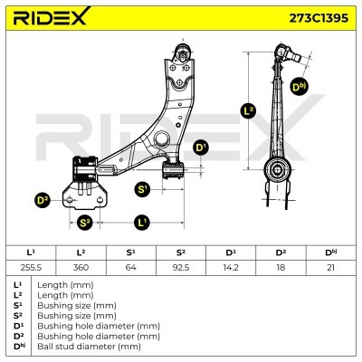 Control Arm RIDEX 273C1395 273C1395 - photo 6