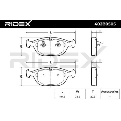 Brake Pads Set RIDEX 402B0505 402B0505 - photo 7