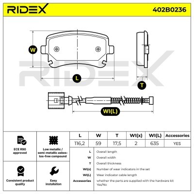 Brake Pads Set RIDEX 402B0236 402B0236 - photo 6
