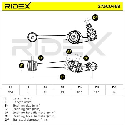 Control Arm RIDEX 273C0489 273C0489 - photo 6